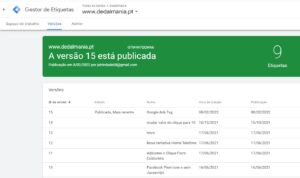 versoes do google tag manager